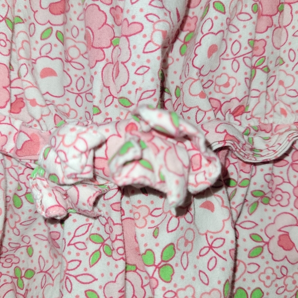 🌸 Vintage Baby Gap Smocked Pink Floral Swing Tank Top Girls Size 5 - Picture 2 of 8